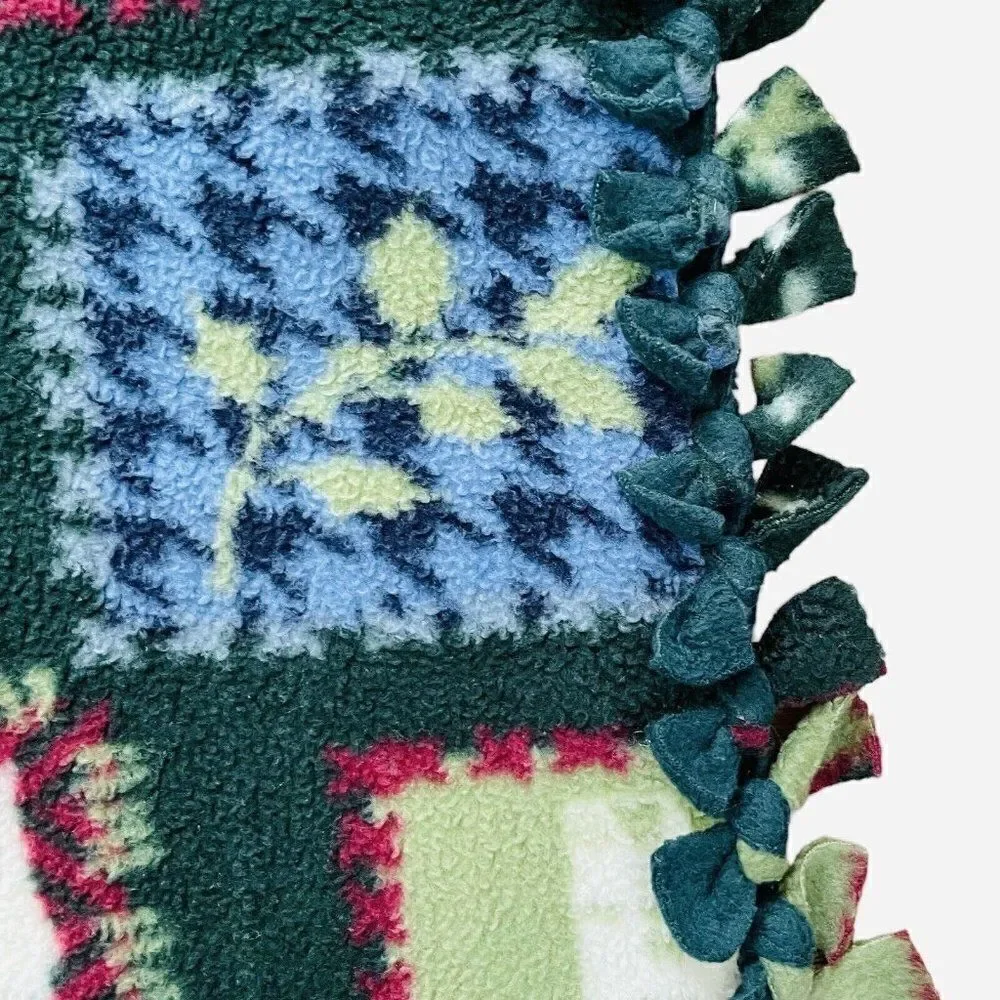Handmade Fleece Blanket Hand Tied Large Throw 59